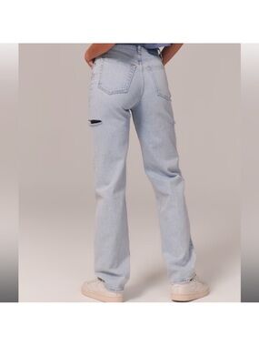 Abercrombie & Fitch The Dad High Rise light wash jeans size 6 long Curve Love